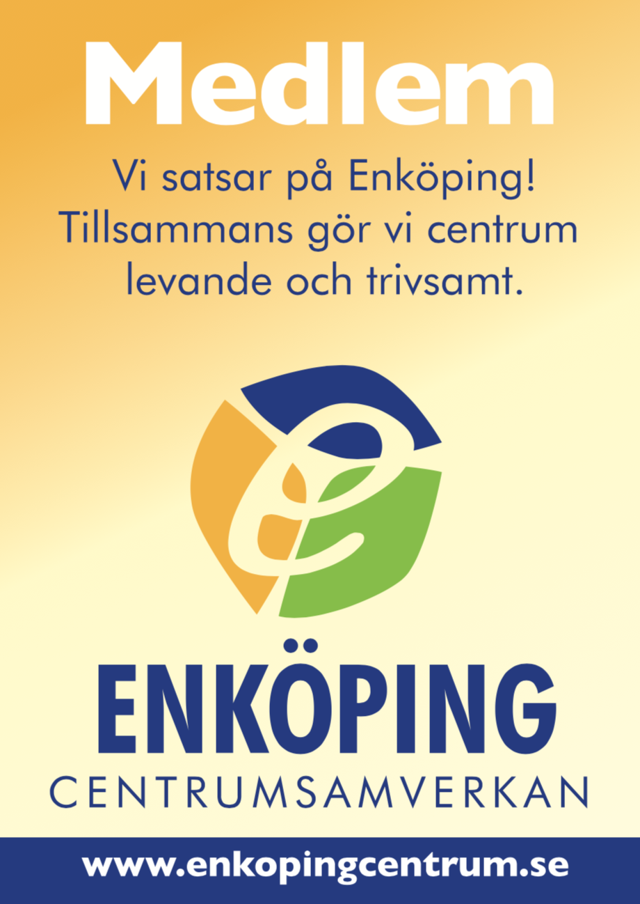 Medlemsdekal för Enköping Centrumsamverkan.